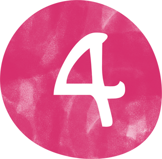 Number 4 Pink alphabet abcd doodle education school