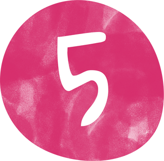Number 5 Pink alphabet abcd doodle education school