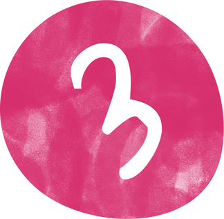 Number 3 Pink alphabet abcd doodle education school